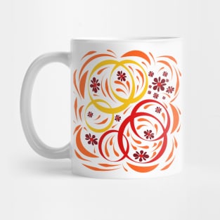 Folk floral art print  Flowers abstract art  poster Mug